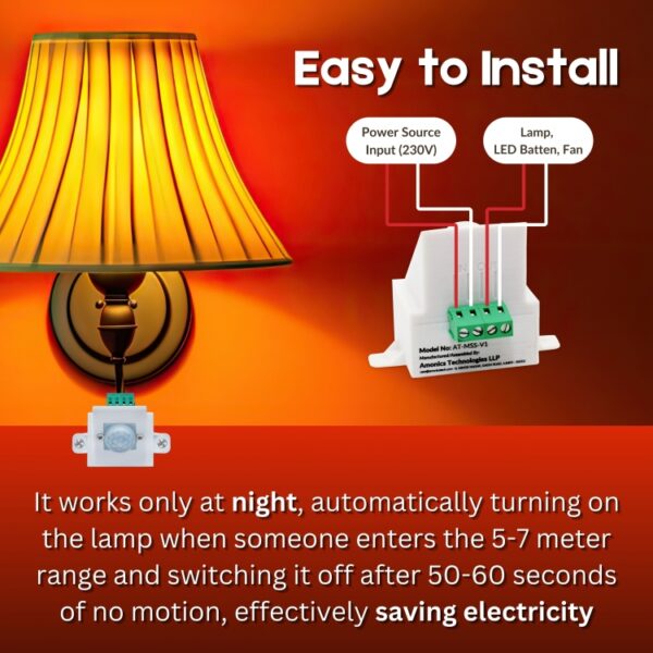 Motion Sensor Switch - Wall Mount | Inbuilt Night Sensor - Image 3