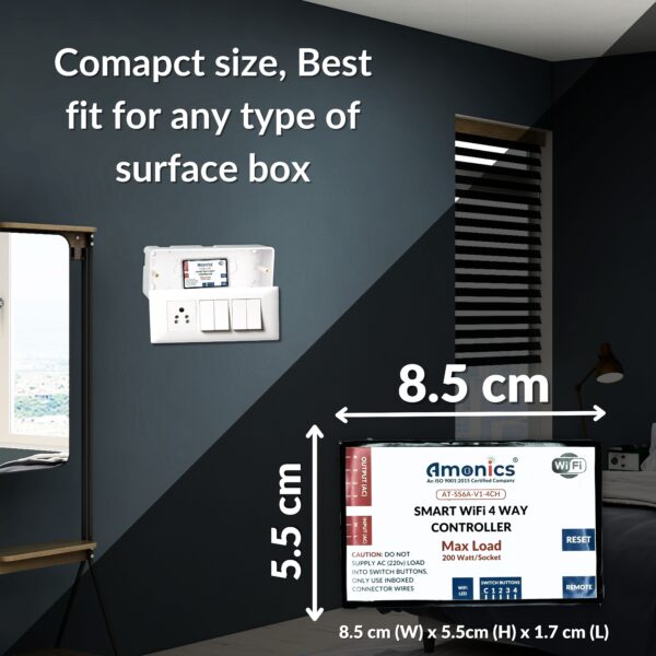 Amonics Smart WiFi 4 Node Smart Switch - Image 6