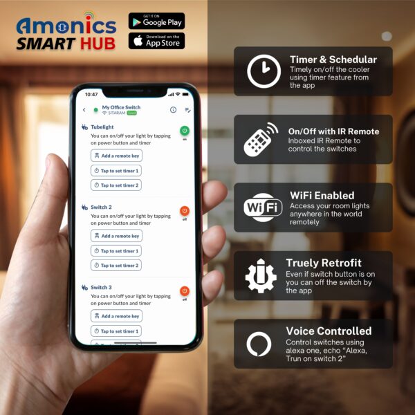 Amonics Smart WiFi 4 Node Smart Switch - Image 5