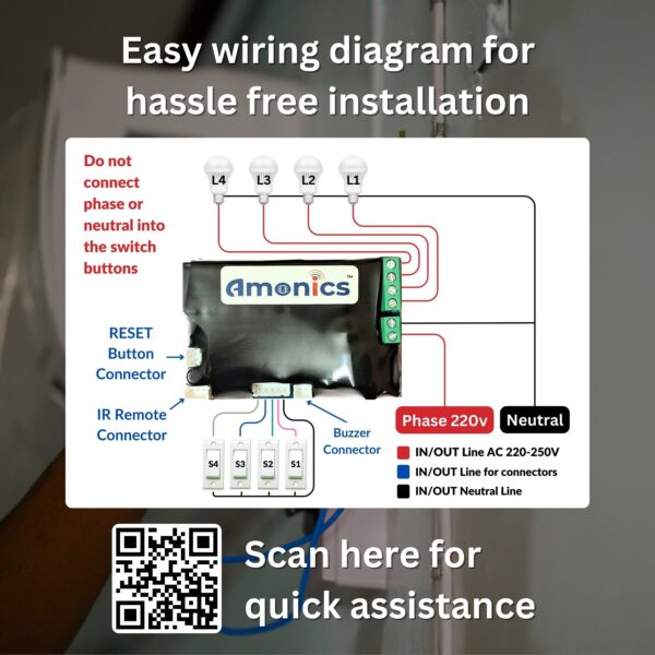 Amonics Smart WiFi 4 Node Smart Switch - Image 2